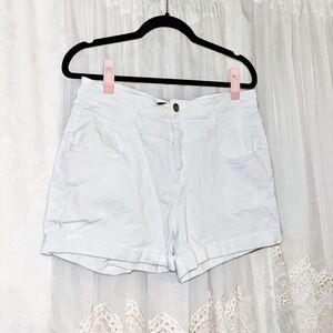 Sanctuary High-Rise White Denim Shorts